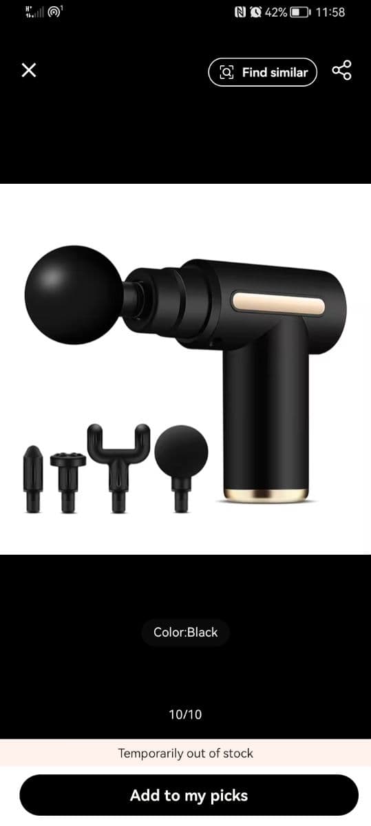 Portable Deep Tissue Massage Gun with 4 Heads