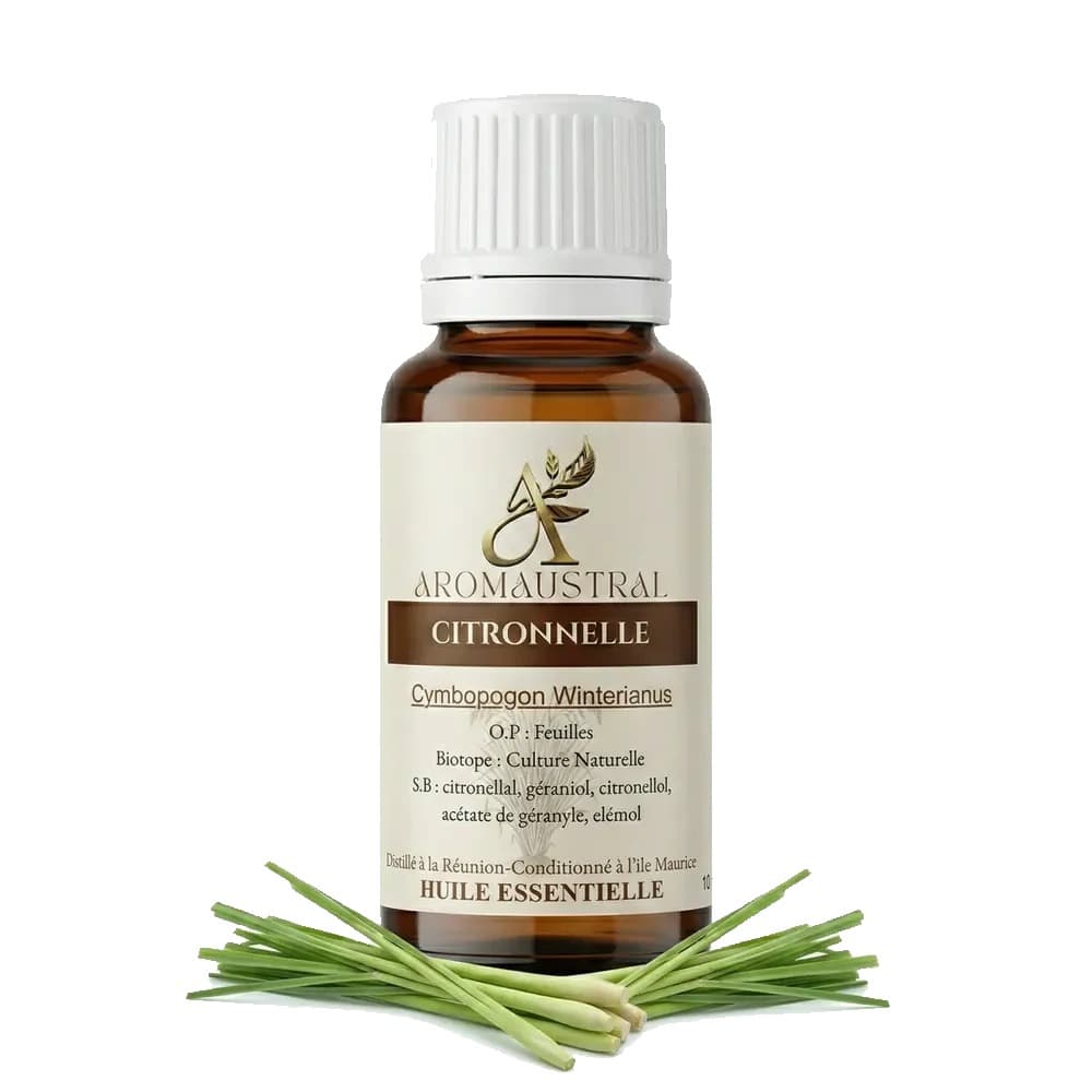 Huile Essentielle de Citronnelle 10ml - Aromaustral by Aromanou