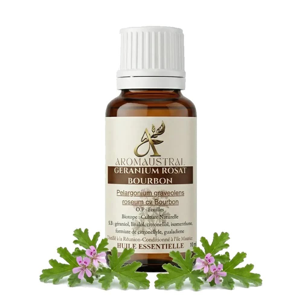 Huile Essentielle de Géranium Rosat Bourbon 10ml - Aromaustral by Aromanou