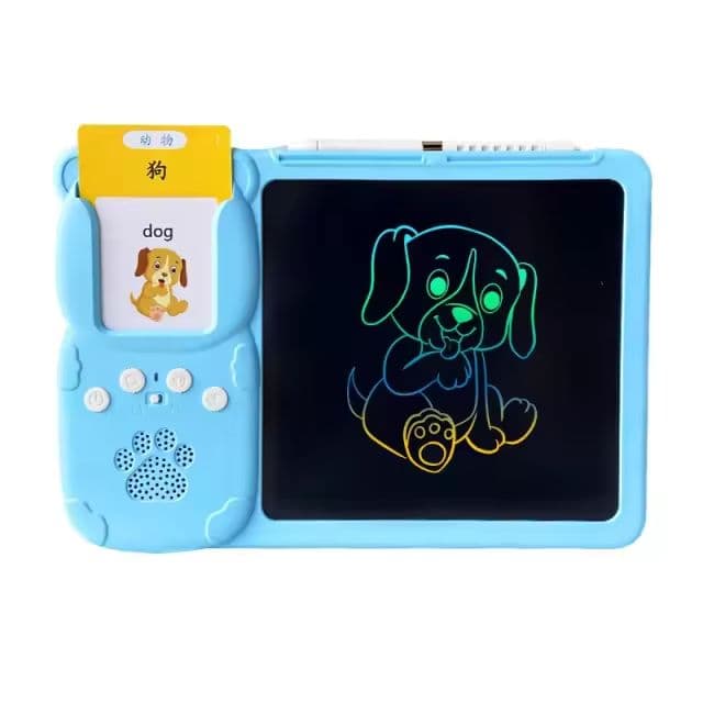 Bilingual Educational Flash Card Reader with LCD Drawing Screen