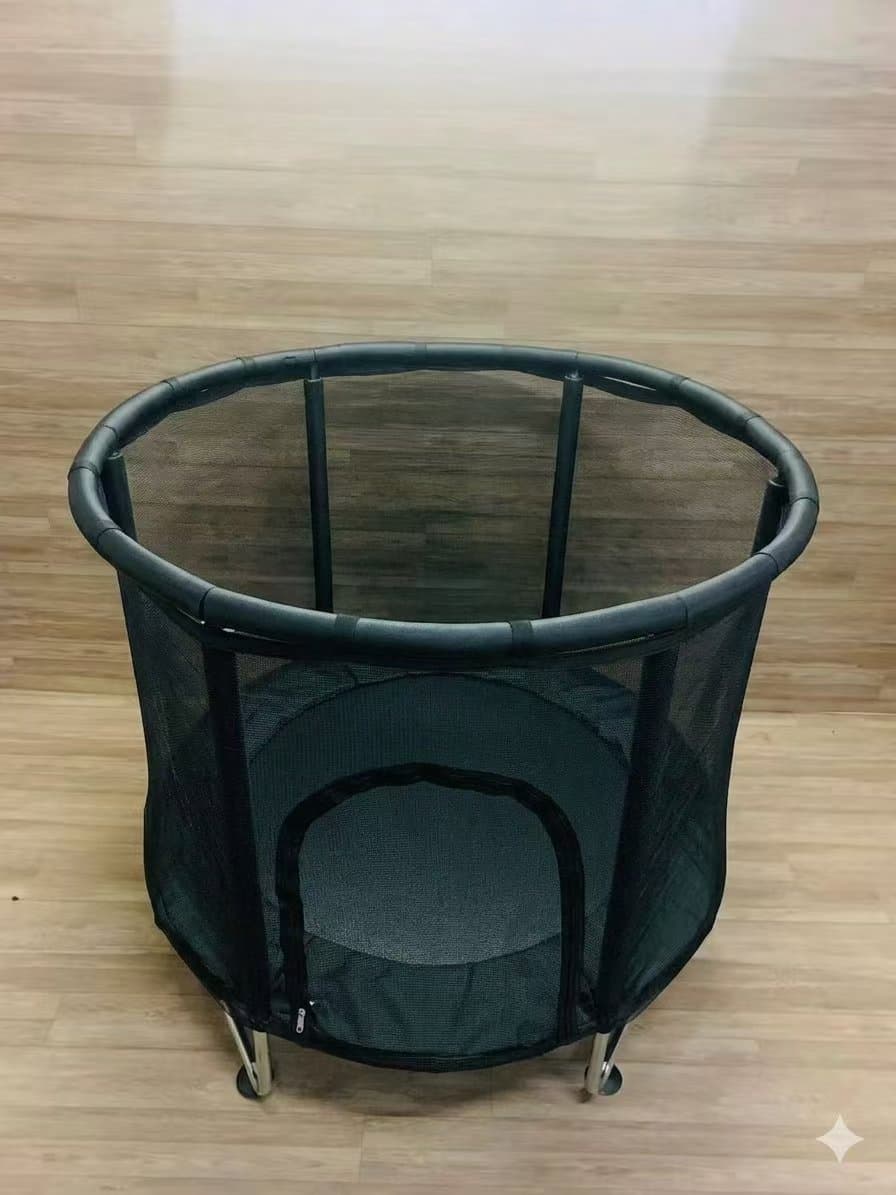 Kid's Indoor/Outdoor Mini Trampoline with Full Safety Enclosure (Black)