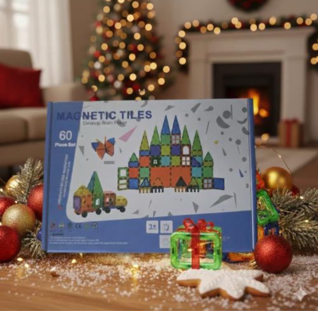 60-Piece Educational Magnetic Tiles Building Set