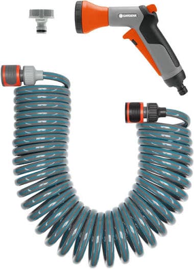 Gardena Coiled Hose Set with Spray Gun