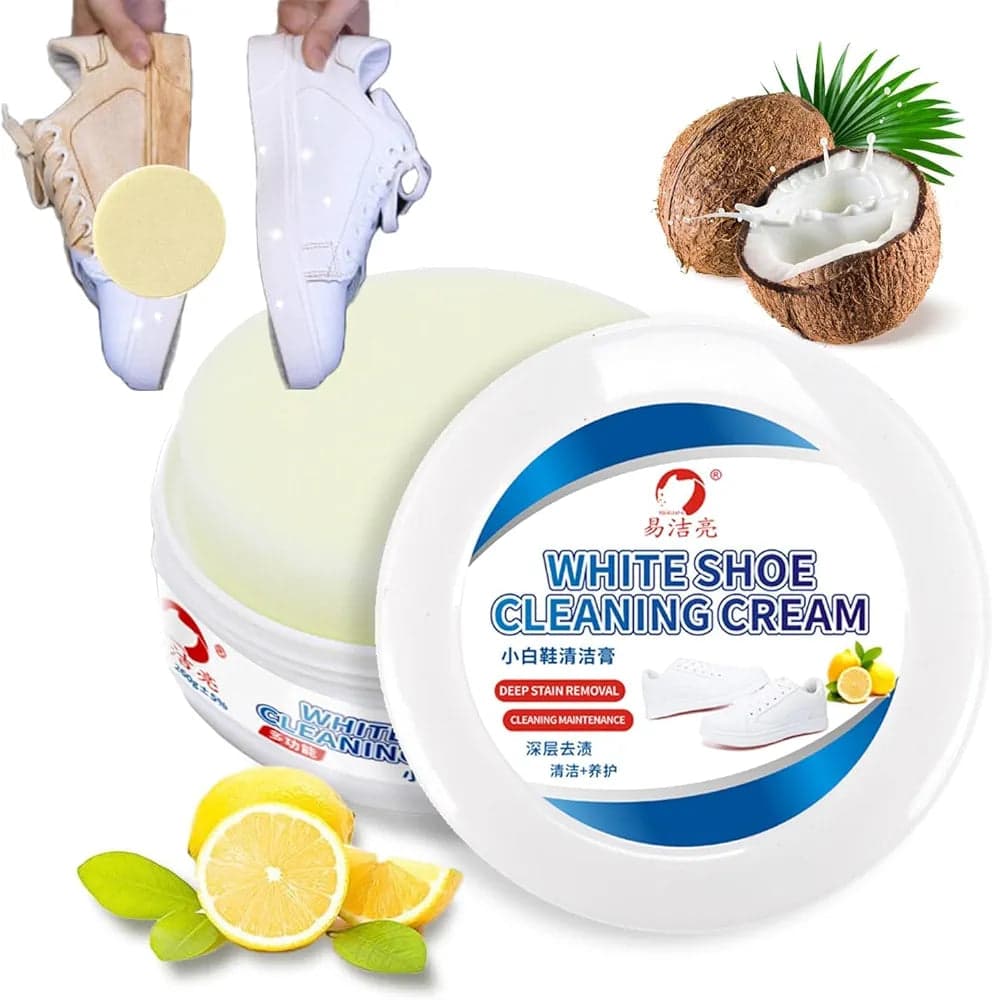 White Shoe Cleaning Cream with Sponge