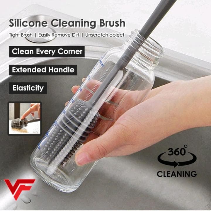 Silicone Bottle Cleaning Brush with Extended Handle