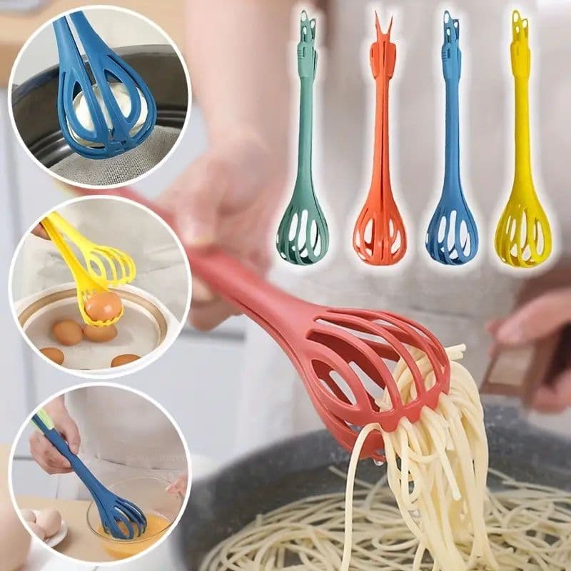 3-in-1 Multi-functional Kitchen Whisk & Food Tong