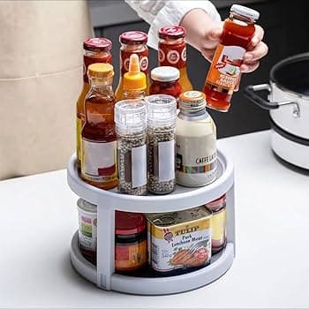 2-Tier Rotating Spice Rack Organizer
