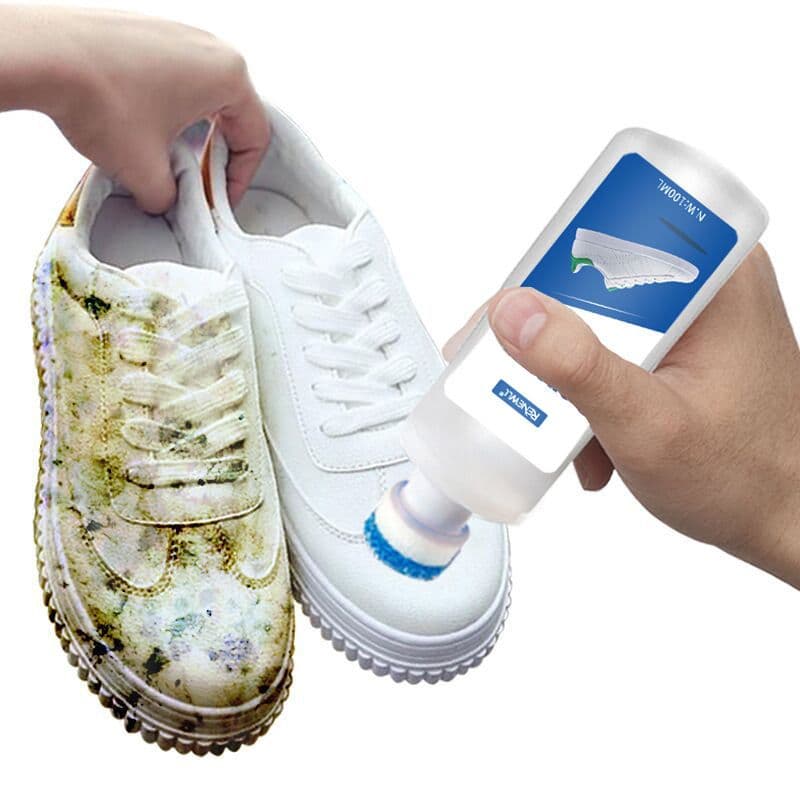White Shoe Cleaner with Brush Applicator