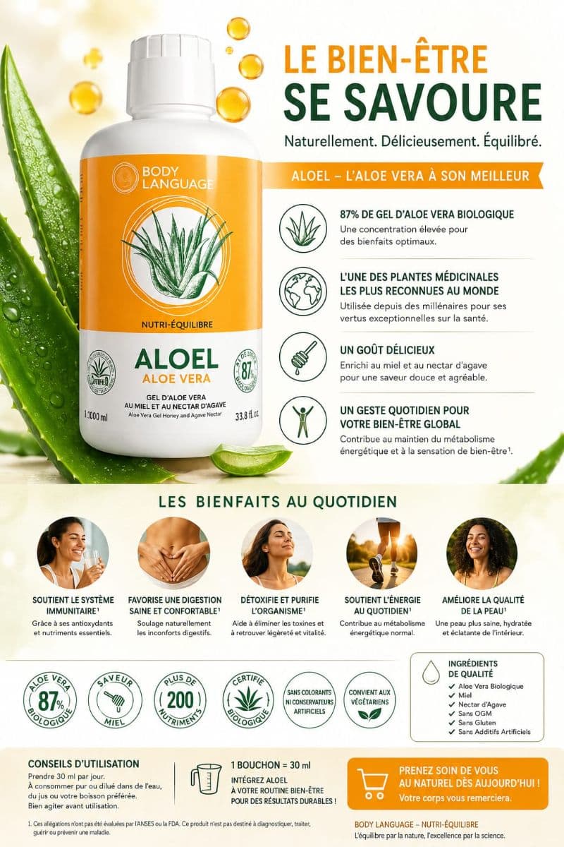 Body Language Aloel Organic Aloe Vera Drink 1L